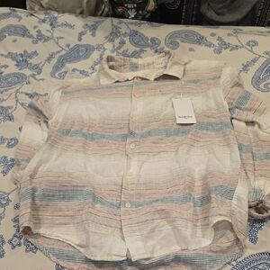 ❤️10/$40 New Summer Striped Button-Up Shirt Long Sleeve